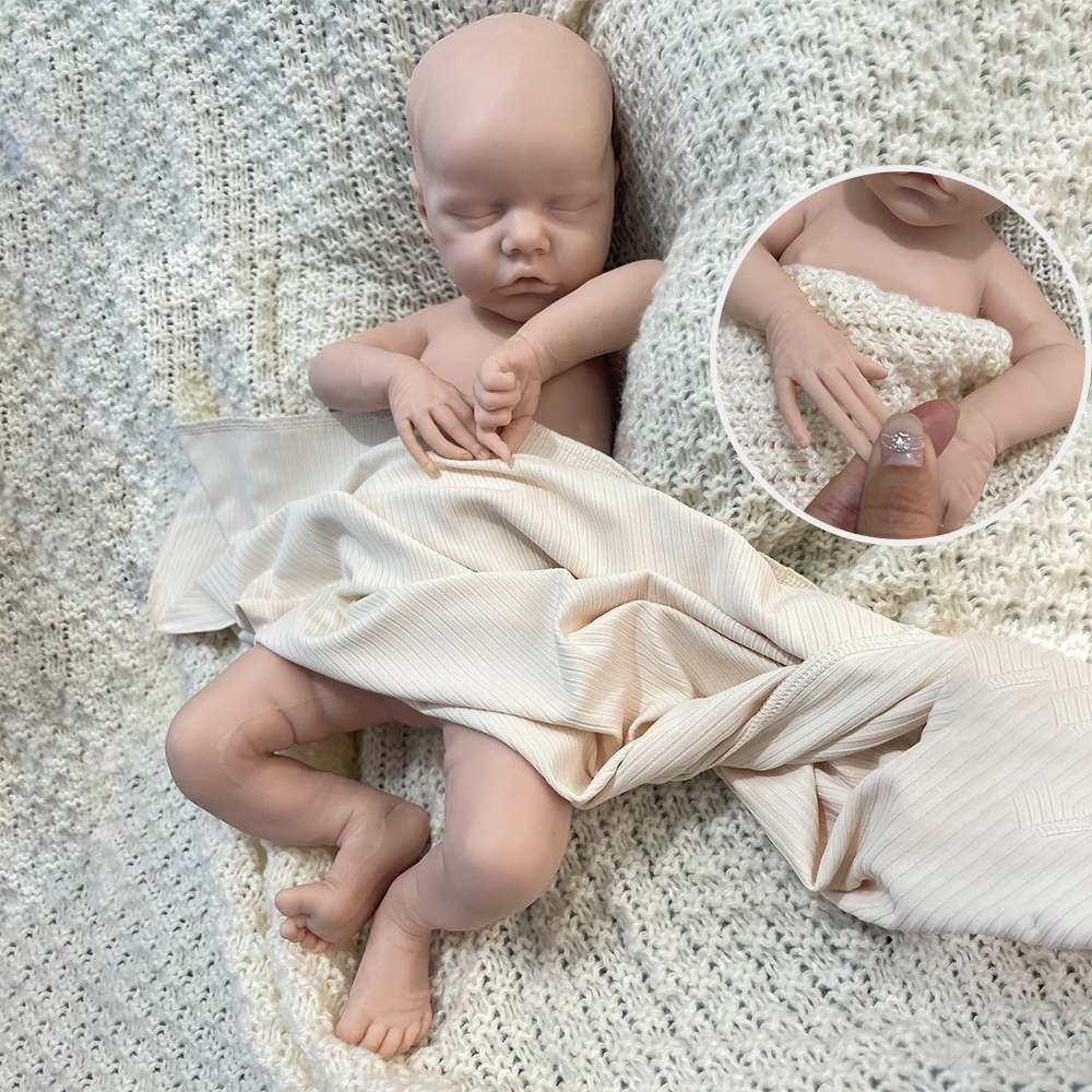 

DIY Unpainted 45cm Baby Girl Silicone Reborn Doll Soft solid Silicone Newborn Baby Waterproof Kids Gifts