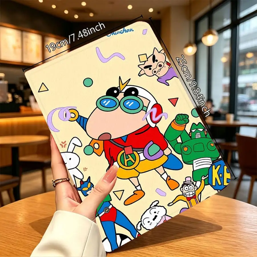 Case for Samsung Galaxy Tab S9 FE S7 S8+ S10 Plus S9+ S10 Lite S10FE S11 A7 Lite A8 A11 A9Plus with Pencil Slot Funny Shin-Chans - view 4