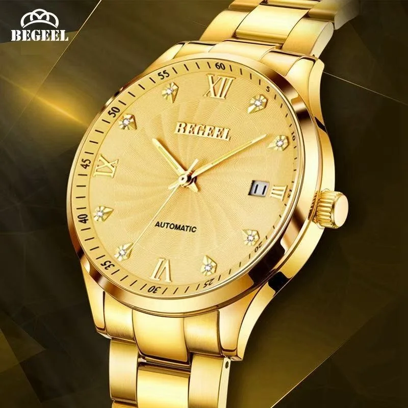 Relojes BEGEEL para hombre, relojes mecánicos, relojes mecánicos completamente automáticos, relojes mecánicos para caballero, relojes luminosos para hombre