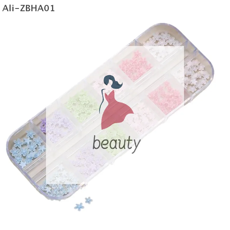 Nail Decoration Accessories Summer 12 Grids Mini Mixed Five Petal Flower Nail Art Nail Charm Nail Appliques