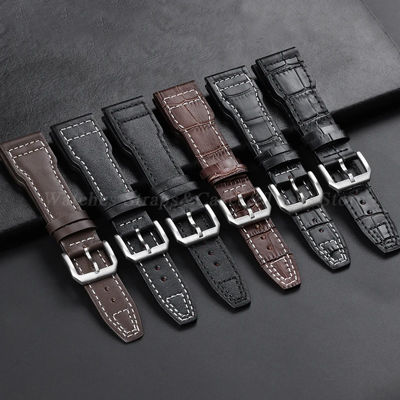 Leather Watch Strap for IWC for Pilot Series 20mm 21mm 22mm Wristband Cowhide Bracelet Men Waterproof Watch Bracelet Accessories