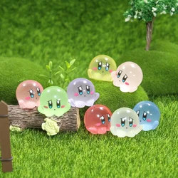 10Pcs Star Kirby Kawaii Anime Action Figure Luminous Accessories Ornament DIY Resin Decoration Anime Kids Birthday Gift Toys