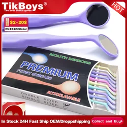 10pcs/Box Dental Double Sided Mouth Intraoral Mirrors Dentistry Autoclavable Surface Exam Reflectors Handle Oral Mirror Tooth