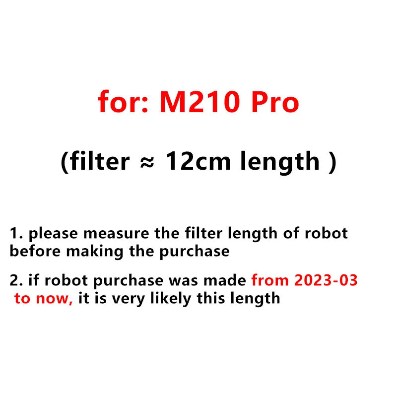 แปรง4ด้าน + ตัวกรอง4 HEPA + 2สายยางสำหรับหุ่นยนต์ดูดฝุ่น M210/M210B/M213/M210Pro/N1