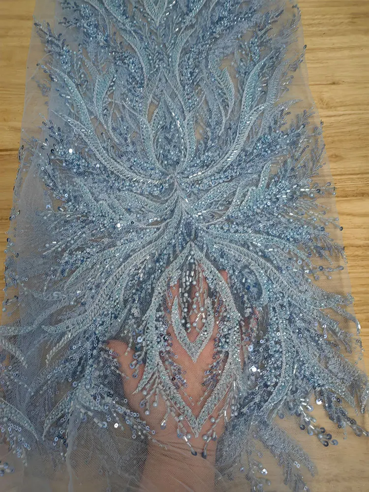 Lace Fabric Embroidered Beaded Dress Material