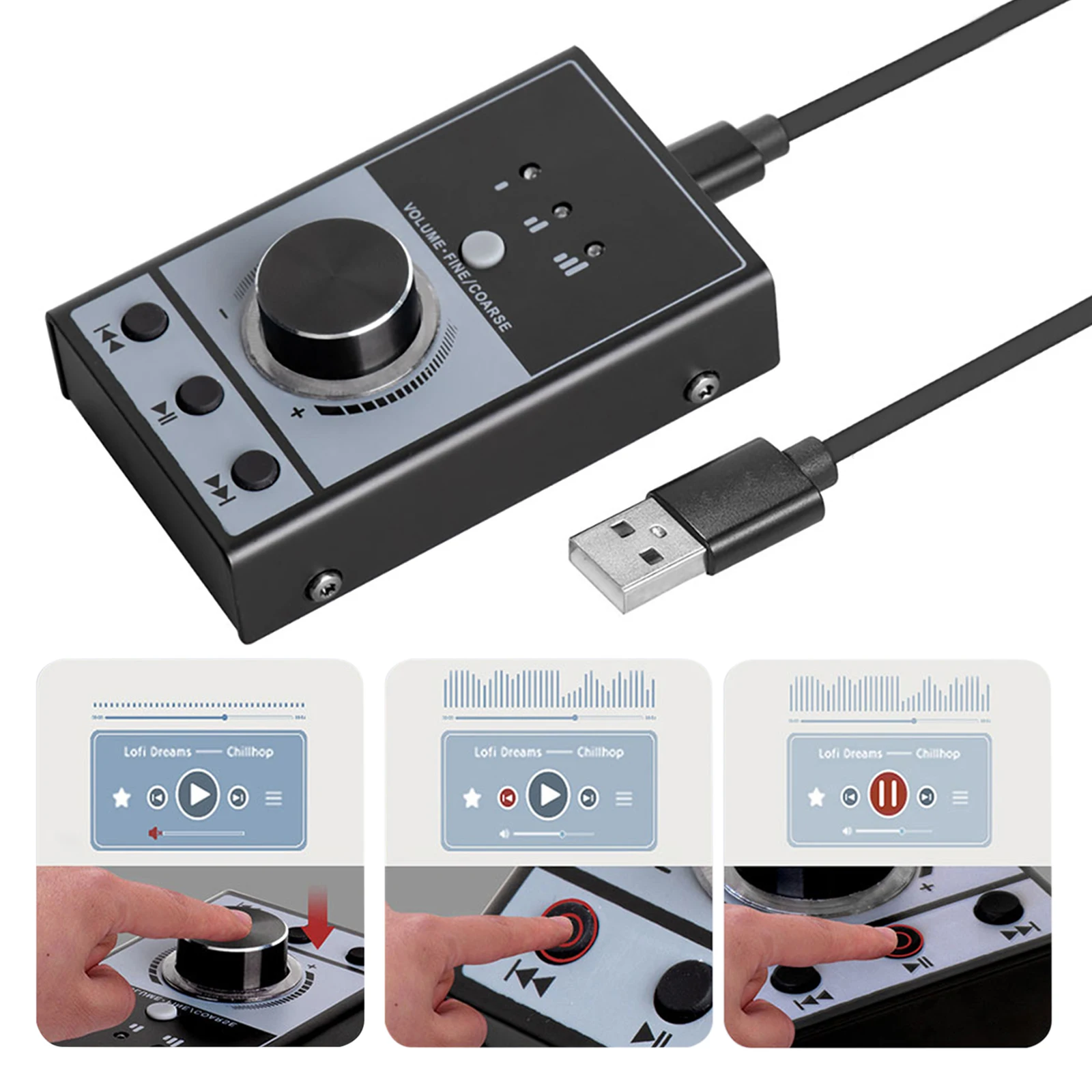 

USB Computer Volume Controller Computer Sound Controller Computer Speaker External Volume Control for Phone PC Audio Adjustment