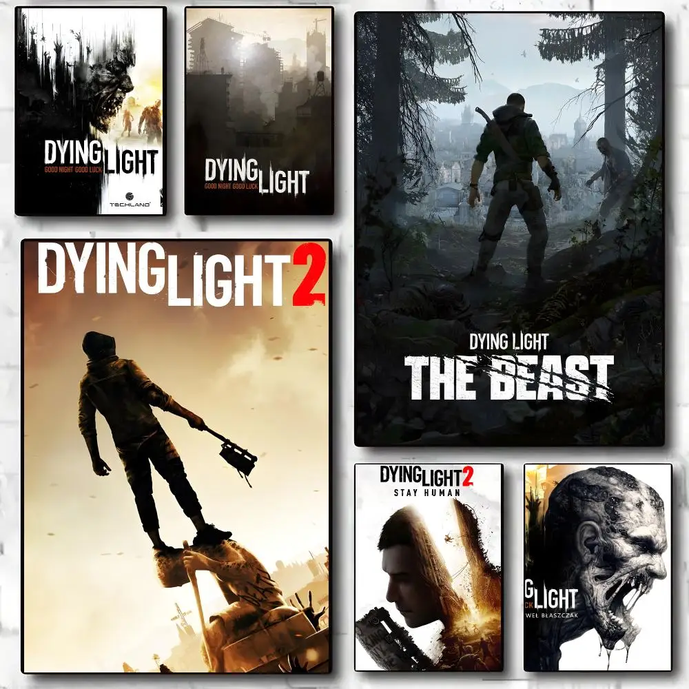 Parkour Action Game D-Dying Light Poster Decorative Wall Art Stickers Mural For Home Living Room Hallway Decor Gift