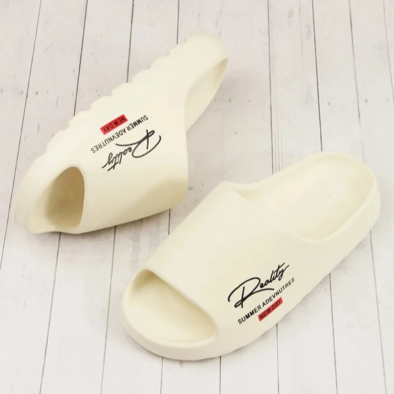 Spring Summer Unisex Slippers Letter Print Casual Slides Thick Sole Comfortable Home Indoor Outdoor Beach Sandals For Couples