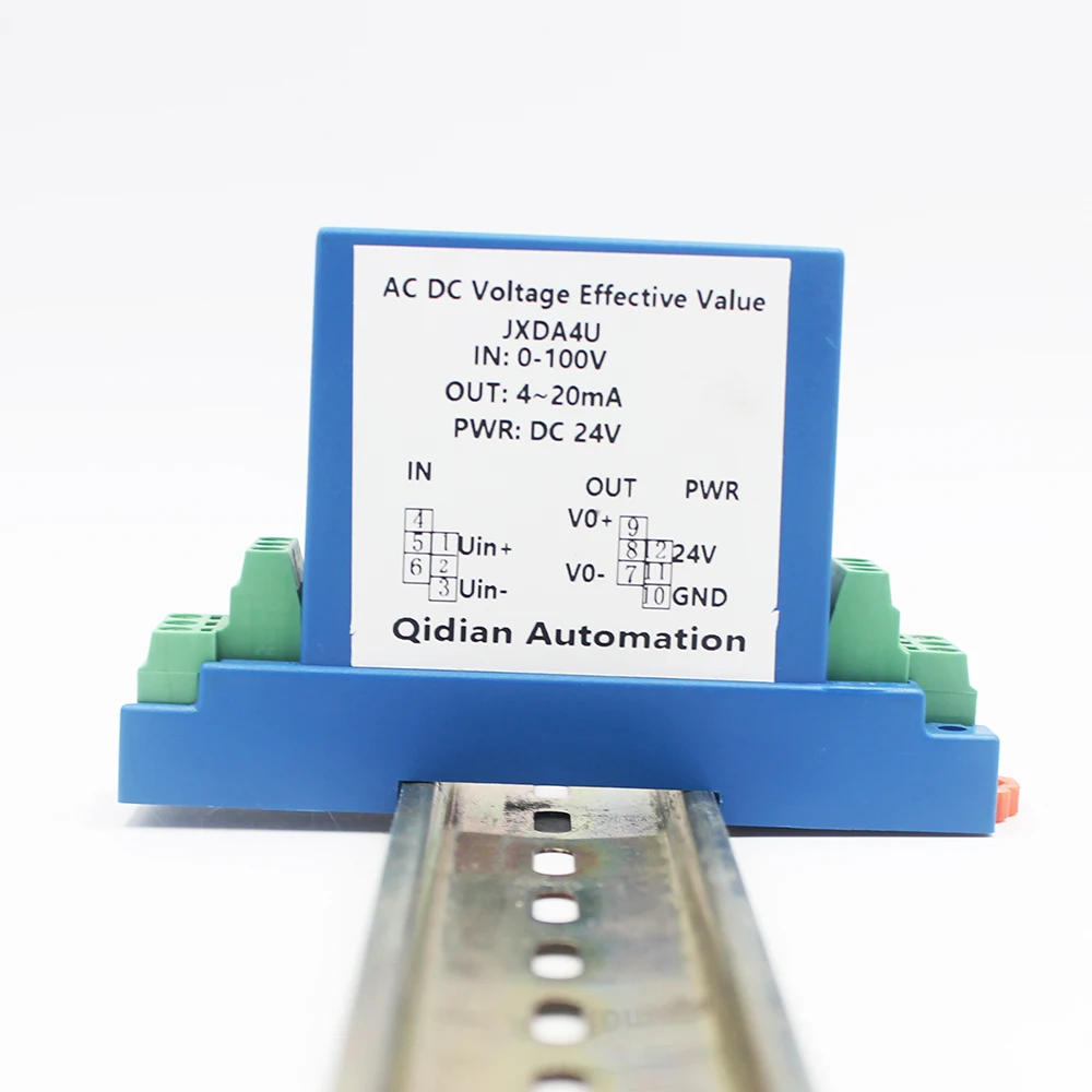 DC Voltage Transducer 4-20mA rs485 Converter DC 0-10V/50V/100V/300V/500V/1000V input DC12V 24V Power Analog Signal