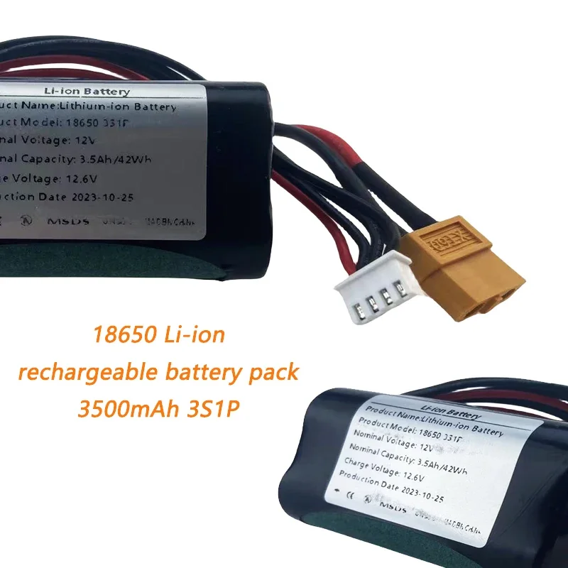 

12V 3.5Ah 18650 Rechargeable Batteries 12V With BMS Lithium Battery Protection Plate