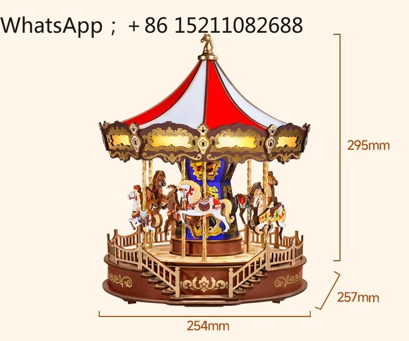 SCY carousel music box christmas tree music box DIY hand assembled building block model