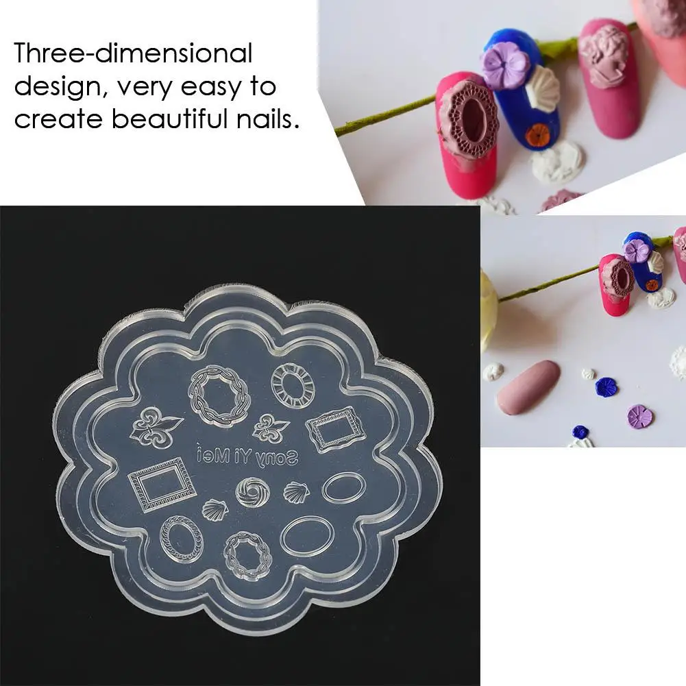 4 stijlen 3D siliconen acryl voor nagelvorms voor doe-het-zelf voor nail art - creatieve ontwerpsjablonen en patronen