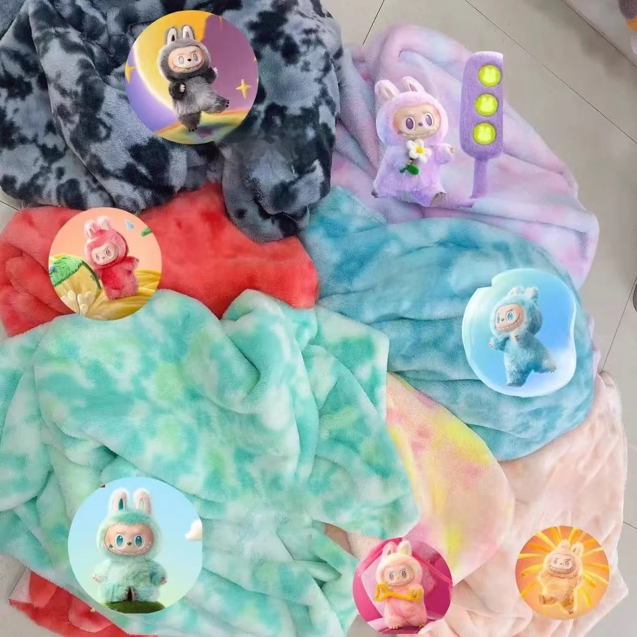 

40x40cm Colorful Fabric For Labubu 3.0 Doll Accessories The Monsters Big Into Energy Series Diy Doll Parts Handmade Dolls Cloth