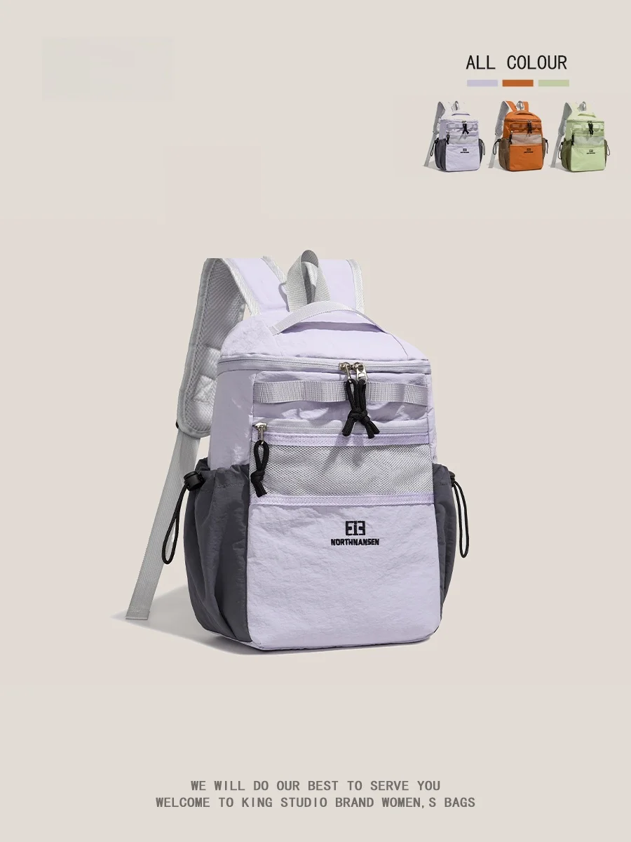 Women's Outdoor Functionality Large Capacity Backpack Commuting Traveling School Bag Double Shoulder Bag Soft Backsystem