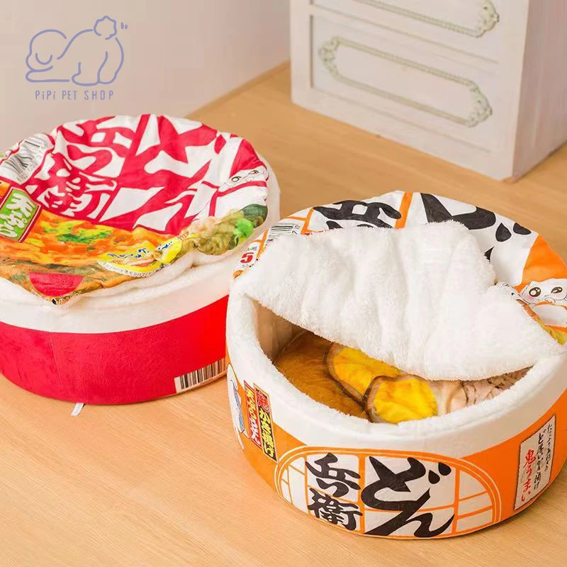 Instant Noodles Bucket Cat Kennel Small Dog Ramen Bowl Pet Kennel Warm Closed Round Cute Cat Kennel in Winter