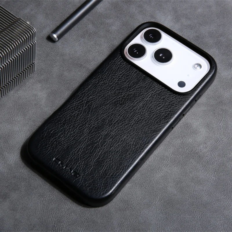 Magnetische Leder-Textur für MagSafe Handyhülle für iPhone 13 14 15 16 17 Pro Max Kabelloses Laden Stoßfeste Hülle mit Legierungs-Linsenschutz