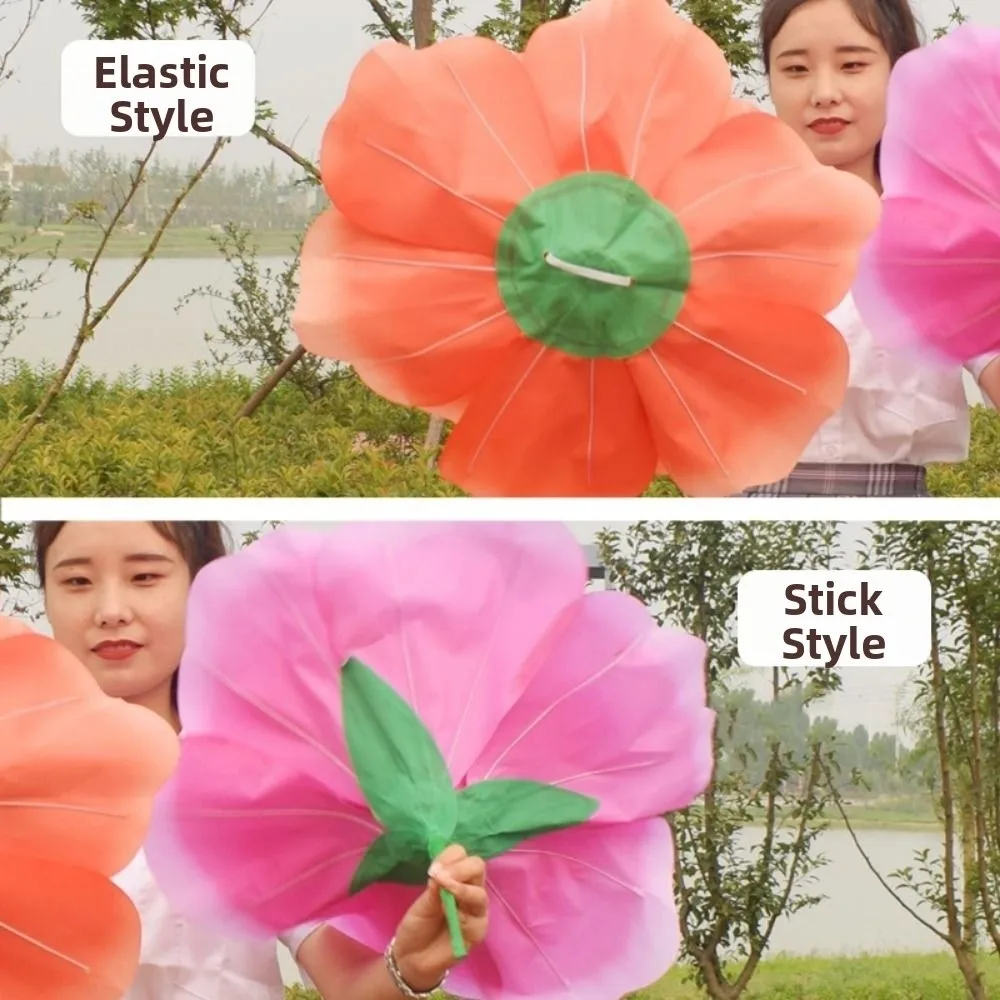 

New 20/30/40/50cm Peony Flower Dance Props Cloth Colorful Kindergarten Dance Performance Creative Performance Hand held Flower