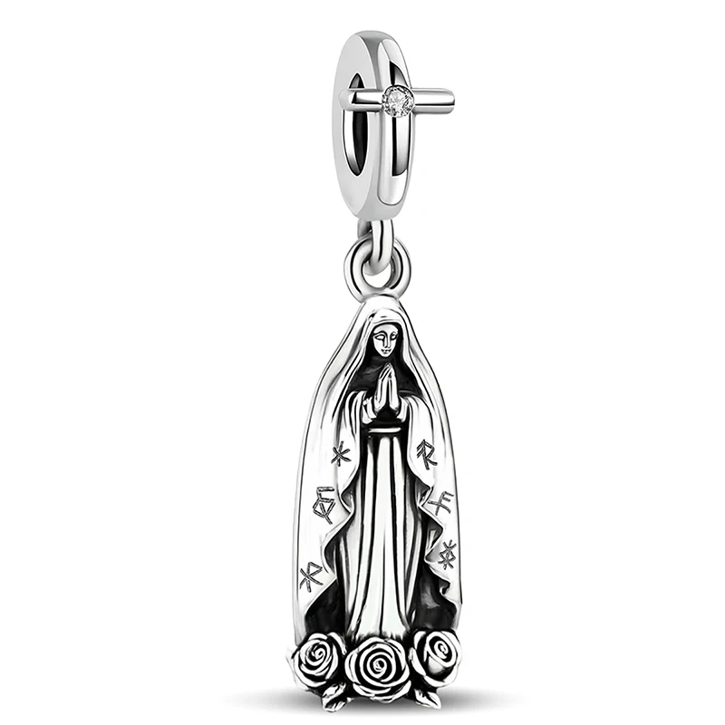 925 Silver Color Holy Mother Church Architecture Charms Beads Diy Bracelet Bangle Making Gift Of High Quality Fashion Jewelry