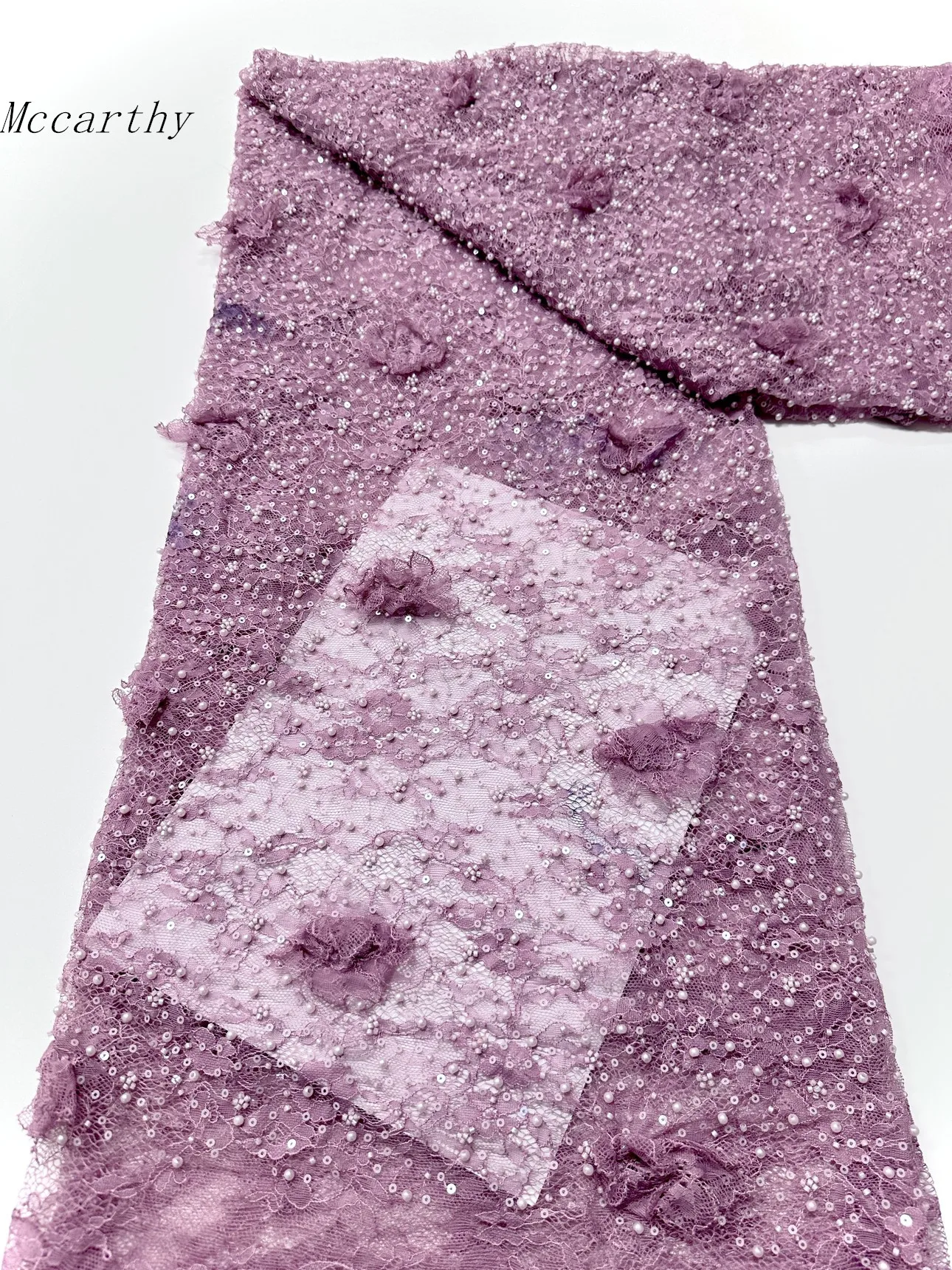 

Роскошная африканская сетчатая кружевная ткань 2025 3D вышивка цветов с бусинами и блестками, французский тюль, кружево для нигерийской свадьбы