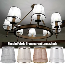 Modern Ceiling Lampshade Sheer Lampshade Textured Fabric Transparent Drum Shade Table Ceiling Light Cover Home Decor