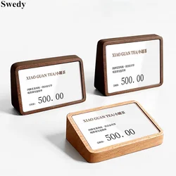 70x46mm Mini Wood Shelf Sign Holder Display Stand Price Tag Holder Supermarket Retail Name Card Sign Label Holder Tags