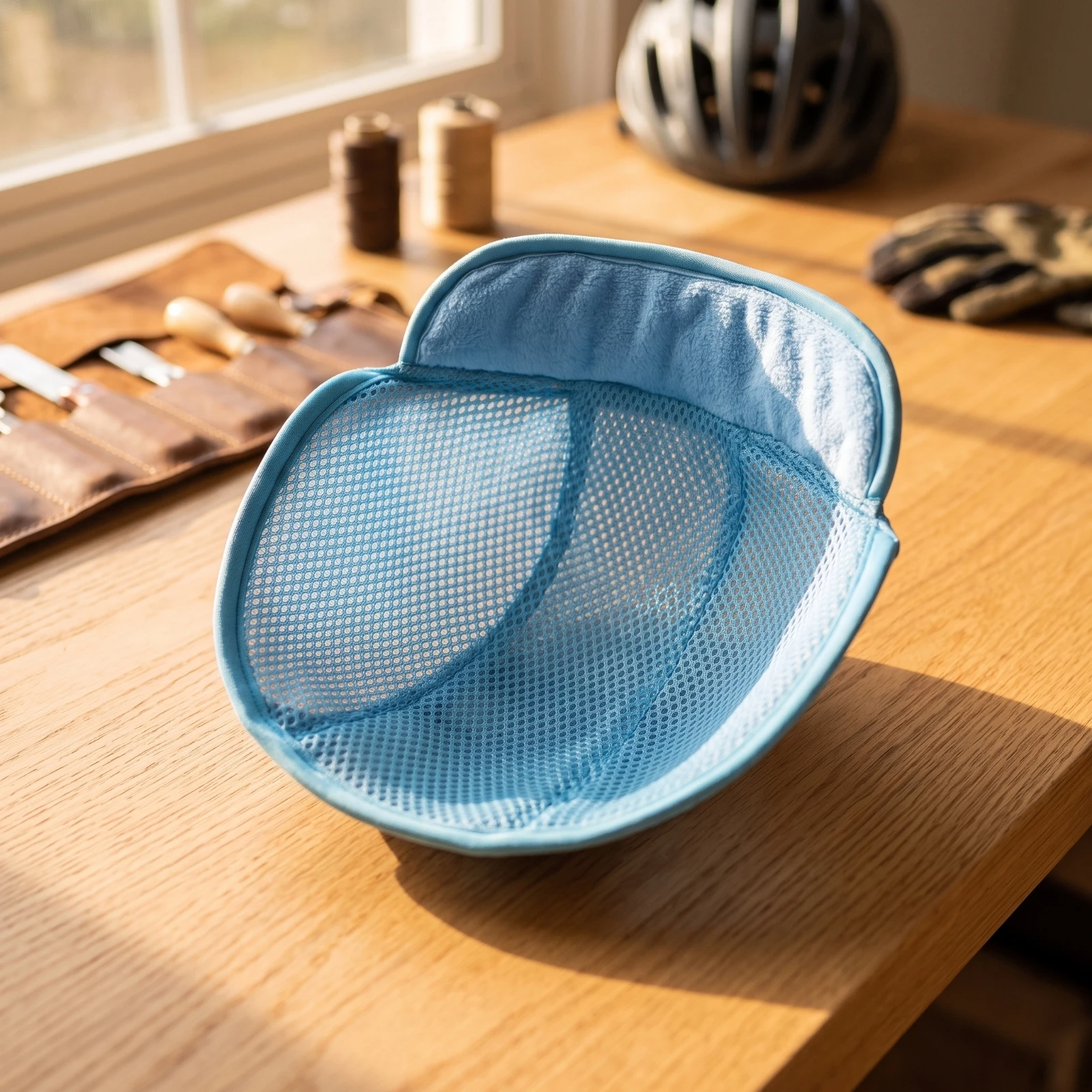 Helmet Sweat Pad Breathable Helmet Liner with Mesh Hard Hat Liner Sweatband Washable Soft for Construction Workers, Daily Riding
