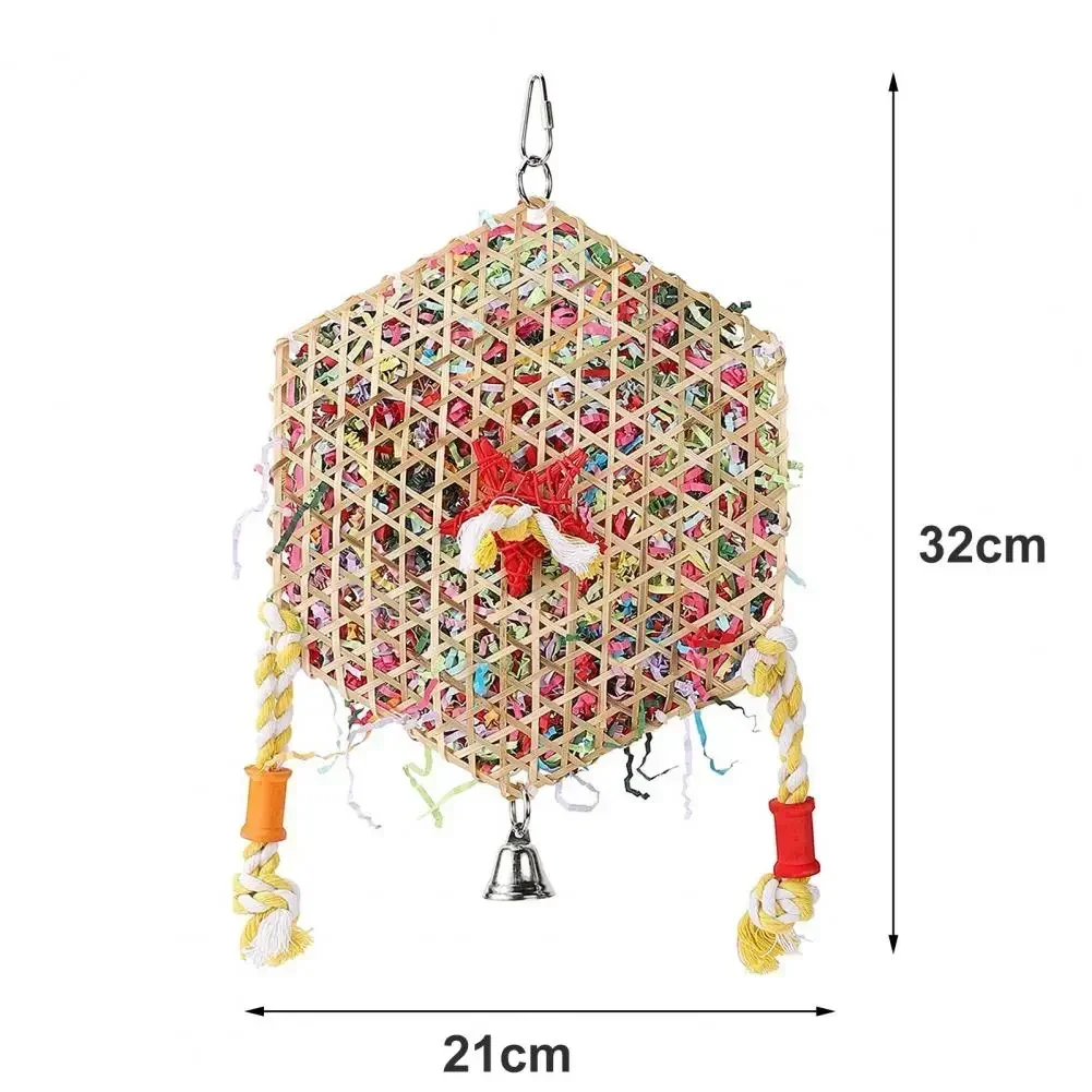 Hexagonal Bird Foraging Shredding Toy Bird Toys for Parrot Conure Accessories Perch and Budgie Parakeet Toy Paper Tube Toy