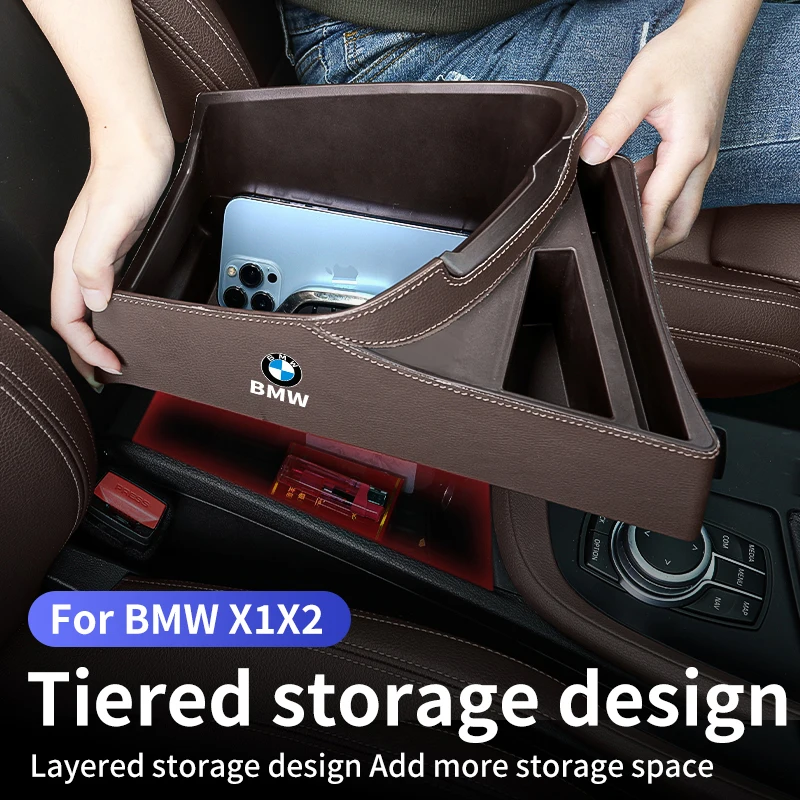 Car Central Seat Armrest Box Auto Console Storage Case Organizer Accessories For BMW X1 X2 F48 F49 F39 2016-2022 Left Hand Drive