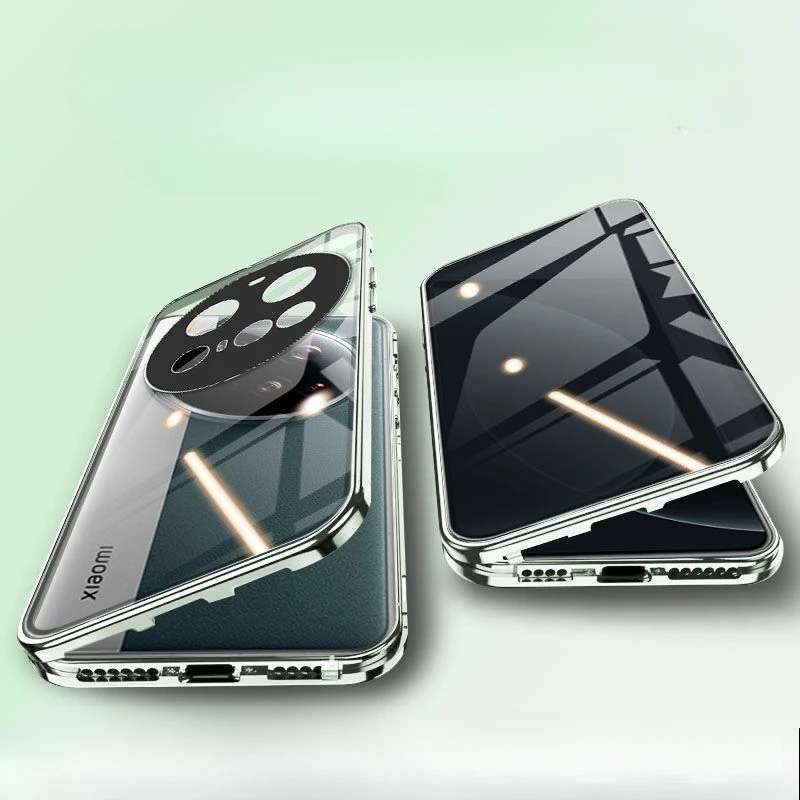 

Ультрамагнитный двусторонний стеклянный чехол для телефона Xiaomi 15, ультра-магнитный прозрачный защитный чехол с защитой от подглядывания