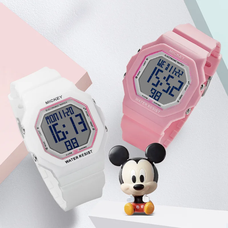 

Оригинальные наручные часы Disney, классические спортивные часы с квадратным циферблатом и изображением Микки, детские электронные часы 229