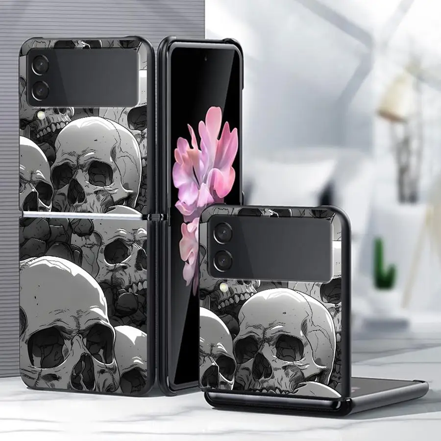 Phone Cover Case for Samsung Galaxy Z Flip 8 Flip4 Z Flip 7 6 5 4 3 Flip7 FE Flip3 Flip6 Flip5 Skeleton Head