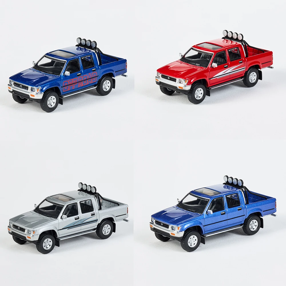 

MASSDI 1/64 Hilux двухрядный 4WD LN107 литая под давлением модель автомобиля из сплава Battlefield внедорожный пикап модель грузовика коллекционные подарки для мальчиков