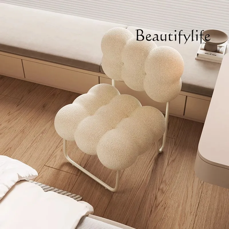 Wedding shop cream wind sofa chair bedroom simple casual back chair small apartment makeup stool