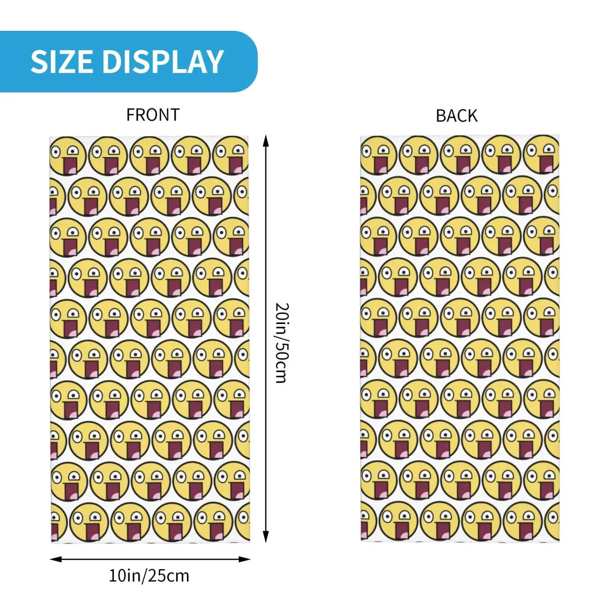 رهيبة الوجه ملحمة S-Smiley-S باندانا الرقبة الجراب قناع مطبوع وشاح متعدد الاستخدام عقال للجنسين الكبار قابل للغسل #5