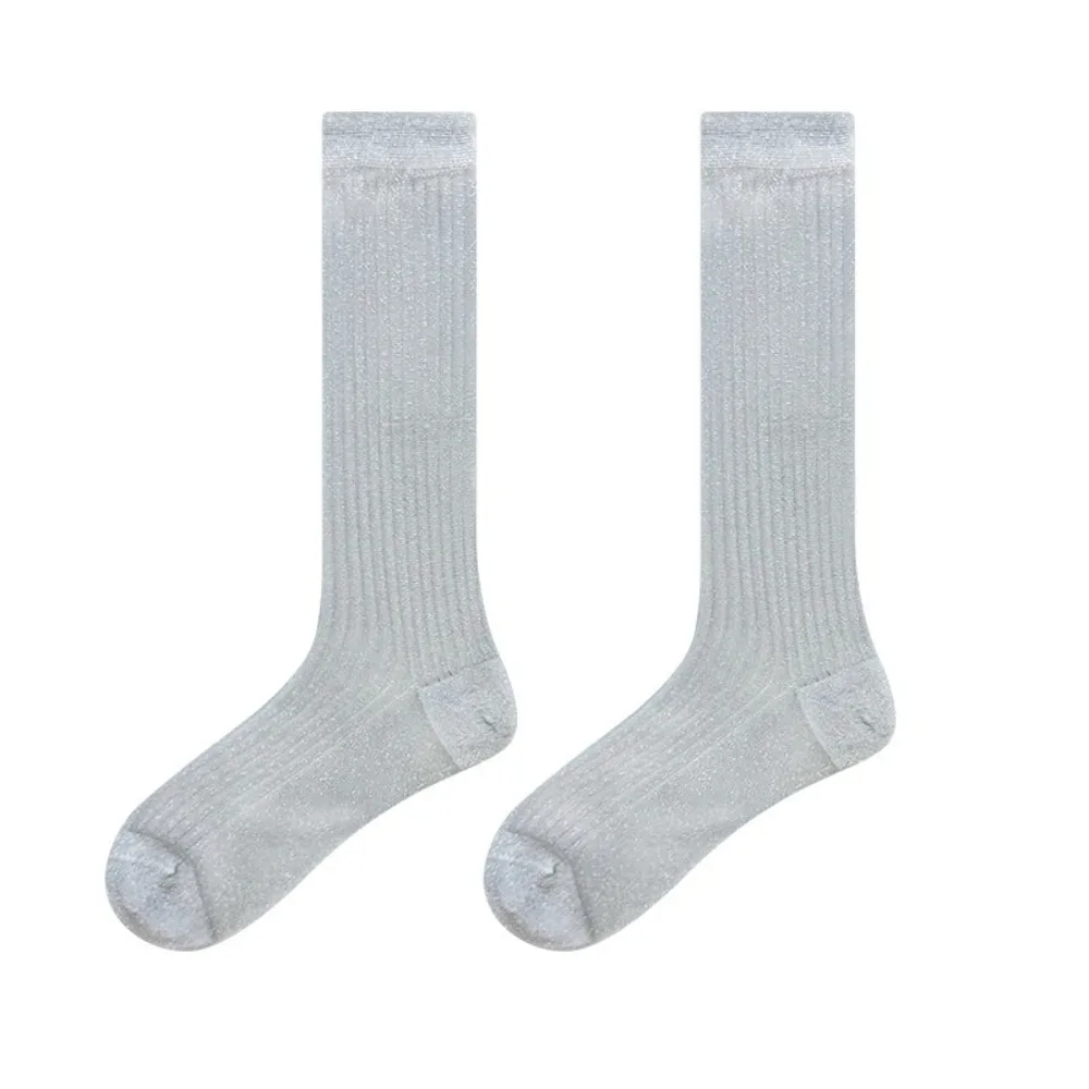 

Comfortable Shiny JK Calf Socks Thin ins Mid Tube Socks JK Style Breathable Pile Up Sock Sweet Girls