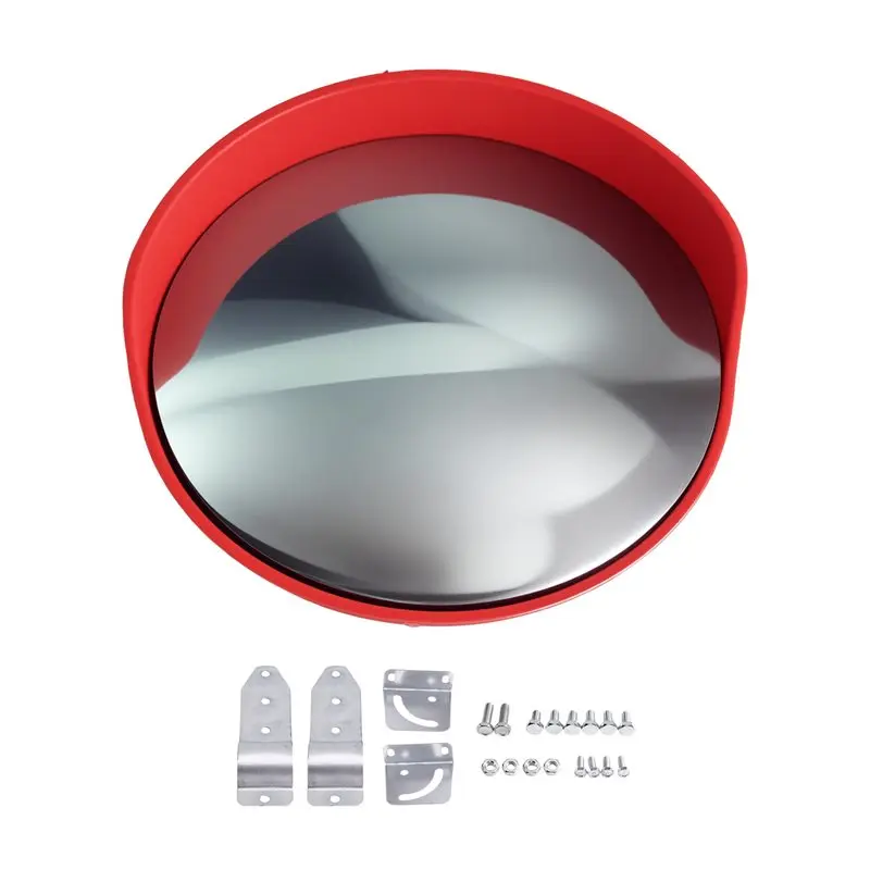 Standing Mounted Wide Angle Curved Surface Convex Traffic Mirror 30Cm Outdoor Security Blind Spot Mirror For Driveway