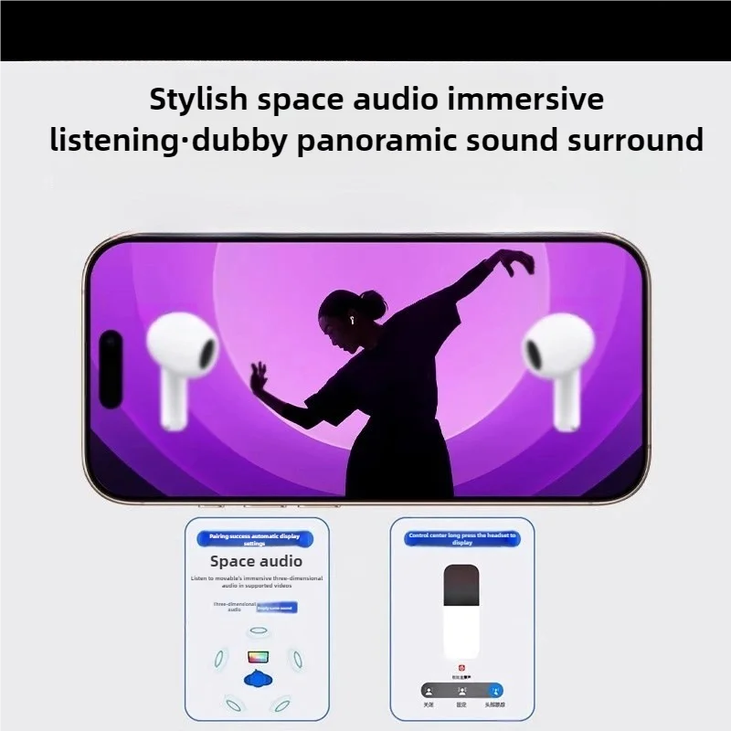 سماعات أذن Airs Pro7 TWS بلوتوث لاسلكية مع سماعات Siri المنبثقة المقاومة للماء للتحكم باللمس لنظام iOS
