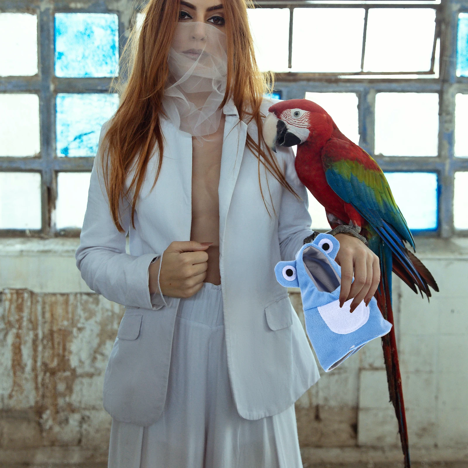 

Parrot Warm Clothes Clothing Costume for Bird Flight Suit Blue Pet Birds Travel