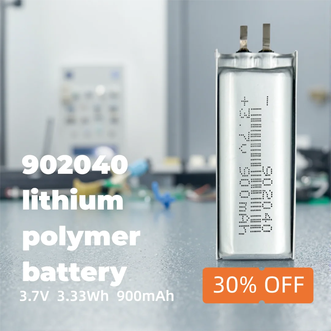 Rechargeable 3.7V 900mAh Li-ion Battery 902040 for DIY Electronics, Mini Gadgets, LED Devices with Overcharge Protection