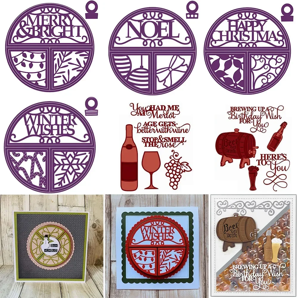 Geschnittene Kreise Sammlung Metall Stanzformen Geburtstag Brauen Port Wein Sammlung gestanzt für DIY Scrapbooking Karte Handwerk machen