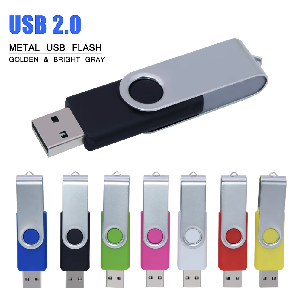 Kim Loại Memoria Đèn LED Cổng Usb 32GB Pendrive 128GB 64GB Chống Nước Bút 16GB 8GB usb 2.0 Cle Usb Phím Tùy Chỉnh Logo