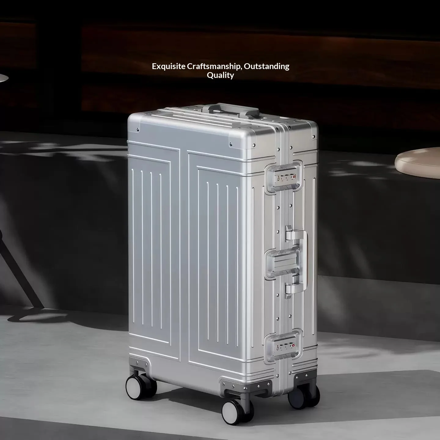 Spinner Wheels Trolley Luggage Full Aluminum‑Magnesium Alloy Combination Lock Travel Suitcase 20 Inch Carry‑on 24 Inch Boarding