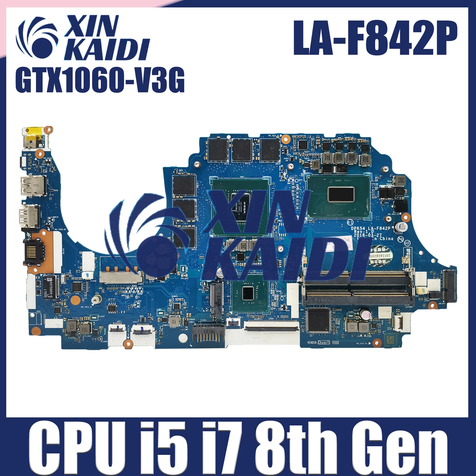 

L20304-001 L20304-501 L20304-601 Notebook Mainboard For HP 15-CX Laptop Motherboard LA-F842P With I7-8750H GTX1060