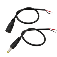2Pcs 4.0x1.7mm 2Pin Wire DC Male Female Jack Plug Power Supply Connector Pigtail Cable 4.0mm x 1.7mm Adapter Plug Extension