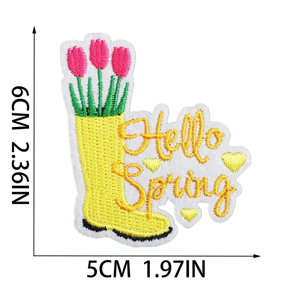 Patch 1pcs for Clothing Sewing Stickers Iron on Patches Yellow Duck Dog Badge Decoration Stripe Embroidery Fusible Applique