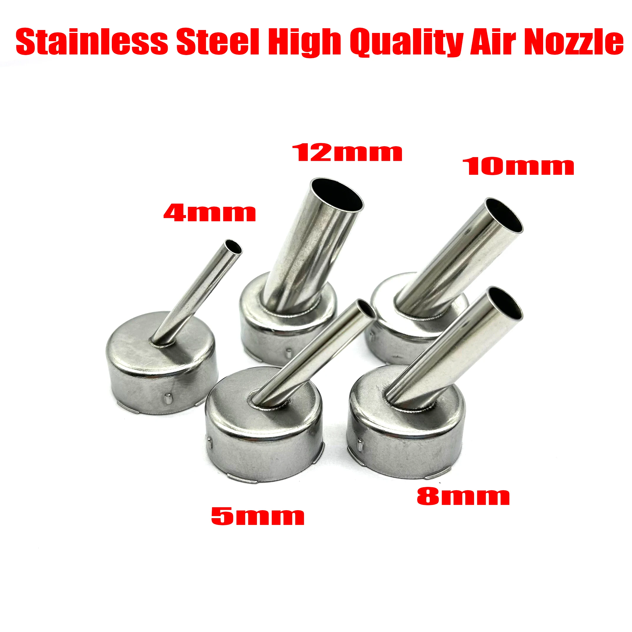 4PCS 4mm/5mm/8mm/10mm/12mm 45 Degrees Nozzle For QUICK 2008 858D 858A 705 858 861X Soldering Station Hot Air Gun