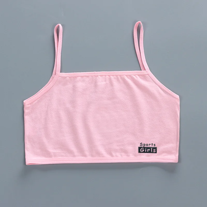 Girls\' Small Tank Top With Cotton Suspender 8-13 Years Adolescent girls Summer Bras External Wear Sports Bras Training Bra