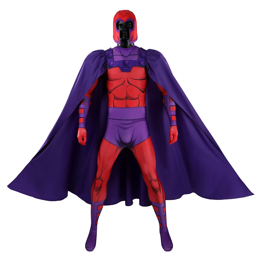 

Magneto‌ Jumpsuit with Cloak Cosplay Costume Anime Character Bodysuit Halloween Masquerade Performance Clothes