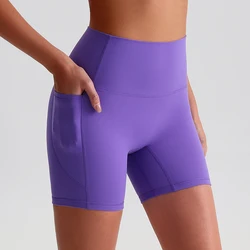Buttery Soft Gym Shorts For Women High Waist Tummy Control Biker Shorts With Pockets Workout Sport Yoga Running Shorts