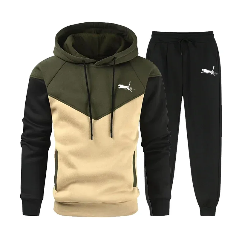 Felpe con cappuccio stampate da uomo nuove autunno inverno Set di abbigliamento sportivo da esterno Street Semplicity Felpa con cappuccio alla moda